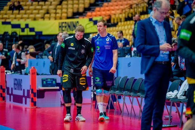 Handball European Championship 2026 Germany Norway Herning, Denmark 20260124 Germany s Juri Knorr and Sander Sagosen after the European Championship handball match between Germany and Norway at the Boxen arena in Herning Photo Stian Lysberg Solum NTB Herning Denmark EDITORIAL USE ONLY RESTRICTED USE FOR BETTING COMPANIES  Copyright: xStianxLysbergxSolumx xNTBx