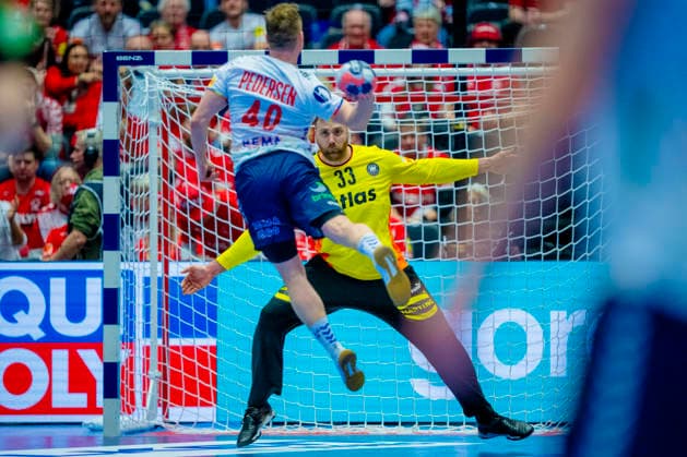 Handball European Championship 2026 Germany Norway Herning, Denmark 20260124 August Pedersen against Germany s goalkeeper Andreas Wolff during the European Championship handball match between Germany and Norway at the Boxen arena in Herning Photo Stian Lysberg Solum NTB Herning Denmark EDITORIAL USE ONLY RESTRICTED USE FOR BETTING COMPANIES  Copyright: xStianxLysbergxSolumx xNTBx