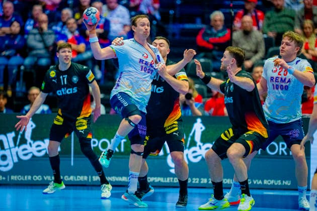 Handball European Championship 2026 Germany Norway Herning, Denmark 20260124 Sander Sagosen during the European Championship handball match between Germany and Norway at Boxen arena in Herning Photo Stian Lysberg Solum NTB Herning Denmark EDITORIAL USE ONLY RESTRICTED USE FOR BETTING COMPANIES  Copyright: xStianxLysbergxSolumx xNTBx