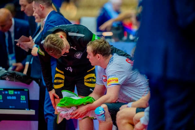 Handball European Championship 2026 Germany Norway Herning, Denmark 20260124 Germany s Rune Dahmke and Sander Sagosen after the European Championship handball match between Germany and Norway at the Boxen arena in Herning Photo Stian Lysberg Solum NTB Herning Denmark EDITORIAL USE ONLY RESTRICTED USE FOR BETTING COMPANIES  Copyright: xStianxLysbergxSolumx xNTBx