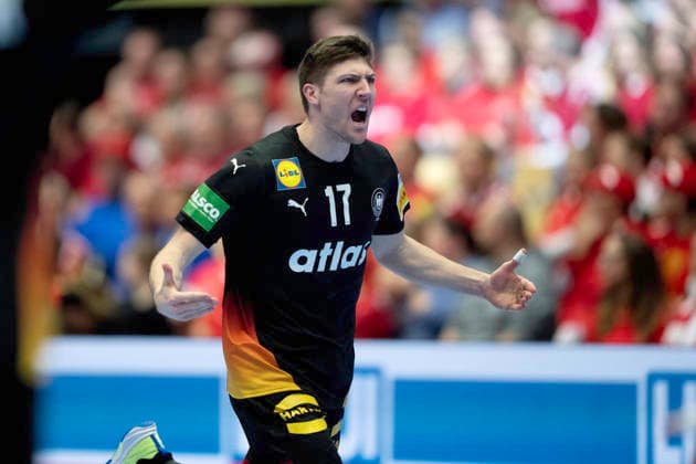 Men s European Handball Championship Germany Norway Germany s Lukas Zerbe reacts after scoring during the men s handball match between Germany and Norway in EHF Euro 2026 Group B at Jyske Bank Boxen in Herning, Saturday, January 24, 2026 Photo Bo Amstrup Ritzau Scanpix , Herning Denmark Mors  Copyright: BoxAmrstrupx xRitzauxScanpix BoxAmstrupx spdk20260124-224009-L