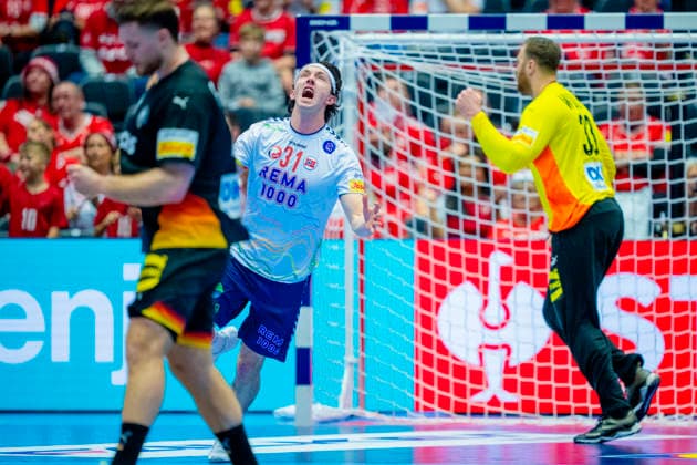Handball European Championship 2026 Germany Norway Herning, Denmark 20260124 Kasper Thorsen Lien during the European Championship handball match between Germany and Norway at Boxen arena in Herning Photo Stian Lysberg Solum NTB Herning Denmark EDITORIAL USE ONLY RESTRICTED USE FOR BETTING COMPANIES  Copyright: xStianxLysbergxSolumx xNTBx