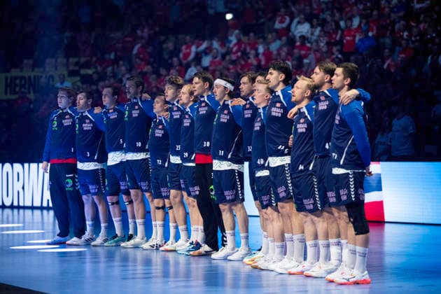 EM Men s Handball Germany Norway The Norwegian players during the playing of Norway s national anthem at the men s handball match between Germany and Norway in EHF Euro 2026 Group B at Jyske Bank Boxen in Herning, Saturday, January 24, 2026 Photo Bo Amstrup Ritzau Scanpix , Herning Denmark Mors  Copyright: BoxAmrstrupx xRitzauxScanpix BoxAmstrupx spdk20260124-225349-L