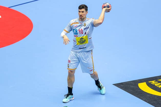 24 01 2026, Handball, Men s EHF EURO 2026, Denmark Spain, Jyske Bank Boxen in Herning, Denmark, Main Round Alex Dujshebaev Dovichebaeva Espania 10 Denmark