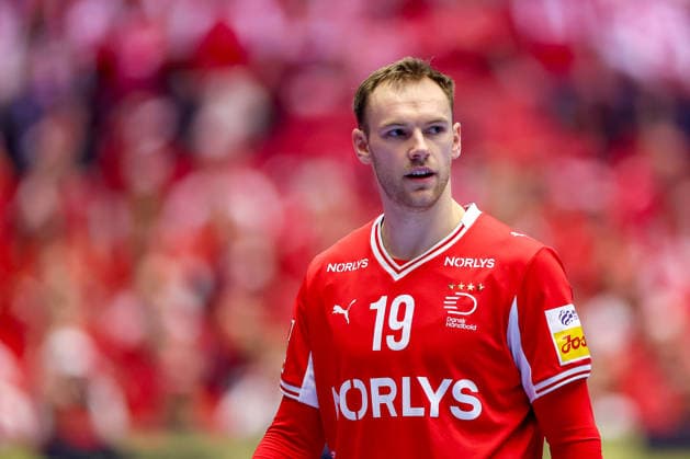 24 01 2026, Handball, Men s EHF EURO 2026, Denmark Spain, Jyske Bank Boxen in Herning, Denmark, Main Round Mathias Gidsel Denmark 19 Denmark
