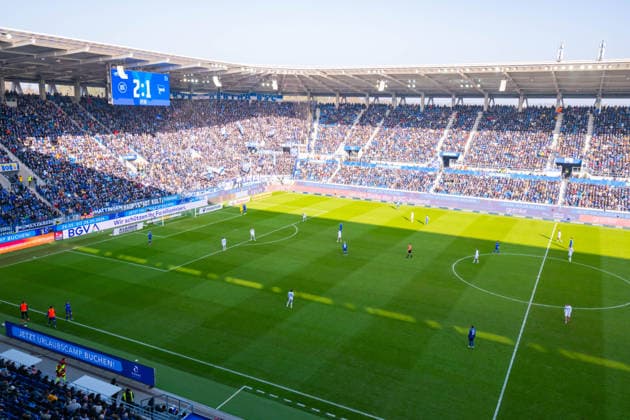 Overview in the sold out stadium during the 2 Bundesliga match between Karlsruher SC and Hertha BSC at BBBank Wildpark on January 24, 2026 in Karlsruhe, Germany Photo by Silas Schüller DeFodi Images General internal view of the stadium during the 2 Bundesliga match between Karlsruher SC and Hertha BSC at BBBank Wildpark on January 24, 2026 in Karlsruhe, Germany Photo by Silas Schüller DeFodi Images DFB DFL REGULATIONS PROHIBIT ANY USE OF PHOTOGRAPHS AS IMAGE SEQUENCES AND OR QUASI VIDEO Photo by Silas Schueller DeFodi Images