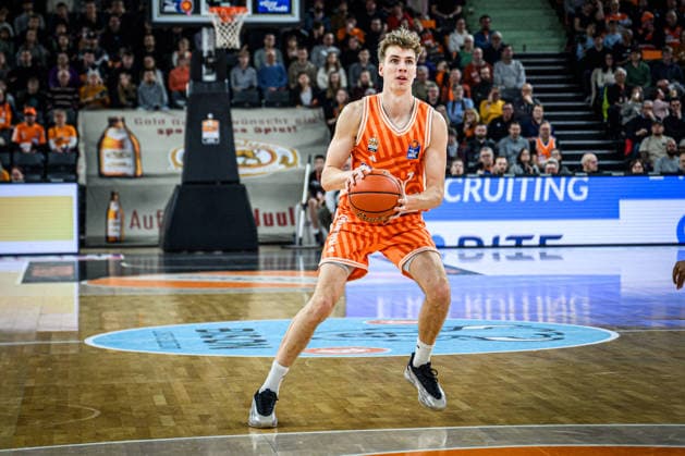 Neu Ulm, Germany, 24 01 26 Tobias Jensen ratiopharm ulm in action, on the ball, single action during the Basketball Bundesliga match between ratiopharm ulm vs MLP Academics Heidelberg at ratiopharm Arena on January 24, 2026 in Neu Ulm, Germany Photo by Harry Langer DeFodi Images ratiopharm Arena, Germany, 24 01 26 Tobias Jensen ratiopharm ulm controls the Ball during the Basketball Bundesliga match between ratiopharm ulm vs MLP Academics Heidelberg at Neu Ulm on January 24, 2026 in ratiopharm Arena, Germany Photo by Harry Langer DeFodi Images Photo by Harry Langer DeFodi Images