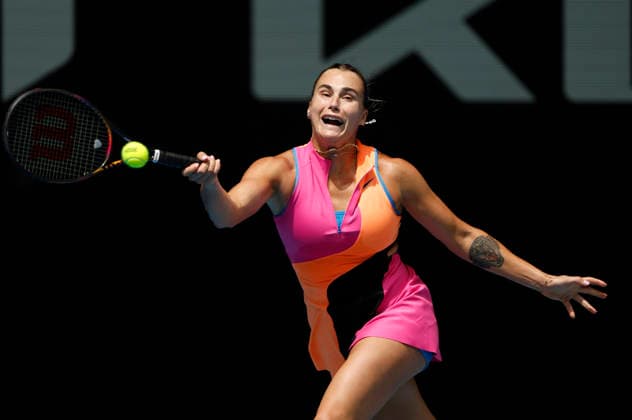 TENNIS AUSTRALIAN OPEN, Aryna Sabalenka of Belarus in action during the Women™s 4th round match against Victoria Mboko of Canada on day 8 of the 2026 Australian Open tennis tournament at Melbourne Park in Melbourne, Sunday, January 25, 2026. ( NO ARCHIVING MELBOURNE VICTORIA AUSTRALIA  Copyright: xROBxPREZIOSOx 20260125159155540437