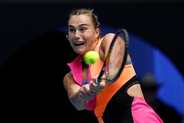 TENNIS AUSTRALIAN OPEN, Aryna Sabalenka of Belarus in action during the Women™s 4th round match against Victoria Mboko of Canada on day 8 of the 2026 Australian Open tennis tournament at Melbourne Park in Melbourne, Sunday, January 25, 2026. ( NO ARCHIVING MELBOURNE VICTORIA AUSTRALIA  Copyright: xROBxPREZIOSOx 20260125154228626891