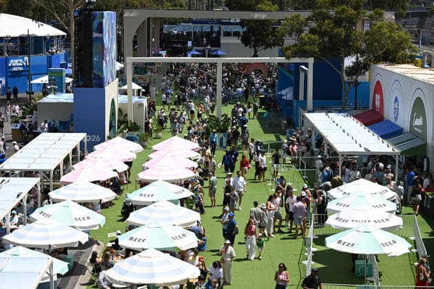 TENNIS AUSTRALIAN OPEN, A general view at Melbourne Park on day 8 of the 2026 Australian Open tennis tournament at Melbourne Park in Melbourne, Sunday, January 25, 2026. ( NO ARCHIVING MELBOURNE VICTORIA AUSTRALIA  Copyright: xJAMESxROSSx 20260125144002993241