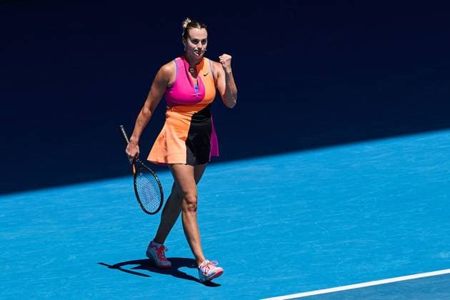 Aryna Sabalenka celebrates winning her match Australian Open tennis tournament, Day Eight, Melbourne Park, Australia - 25 Jan 2026Melbourne Melbourne Park Victoria (VIC) Australia  Copyright: xRachelxBach Shutterstockx 16380469ag