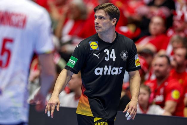 24 01 2026, Handball, Men s EHF EURO 2026, Germany Norway, Jyske Bank Boxen in Herning, Denmark, Main Round Rune Dahmke Germany 34 Denmark