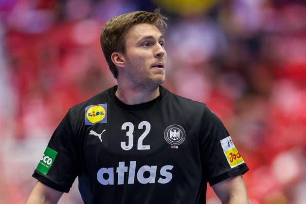 24 01 2026, Handball, Men s EHF EURO 2026, Germany Norway, Jyske Bank Boxen in Herning, Denmark, Main Round Franz Semper Germany 32 Denmark