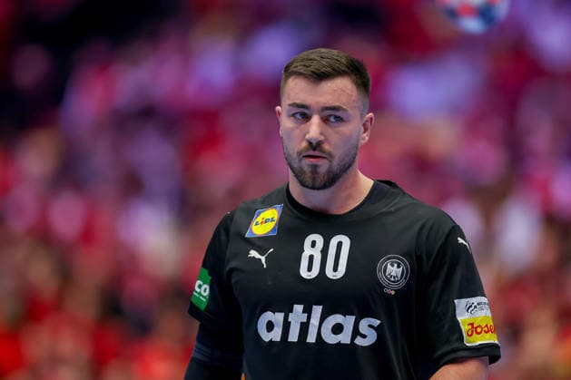 24 01 2026, Handball, Men s EHF EURO 2026, Germany Norway, Jyske Bank Boxen in Herning, Denmark, Main Round Jannik Kohlbacher Germany 80 Denmark
