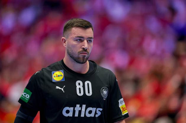 24 01 2026, Handball, Men s EHF EURO 2026, Germany Norway, Jyske Bank Boxen in Herning, Denmark, Main Round Jannik Kohlbacher Germany 80 Denmark