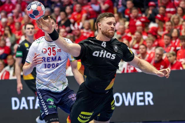 24 01 2026, Handball, Men s EHF EURO 2026, Germany Norway, Jyske Bank Boxen in Herning, Denmark, Main Round Johannes Golla Germany 04 Denmark