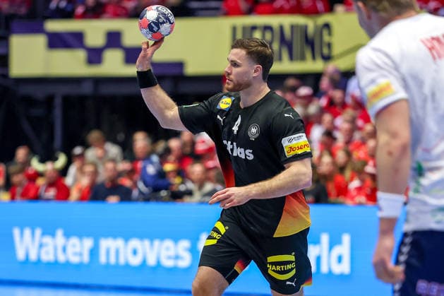 24 01 2026, Handball, Men s EHF EURO 2026, Germany Norway, Jyske Bank Boxen in Herning, Denmark, Main Round Johannes Golla Germany 04 Denmark