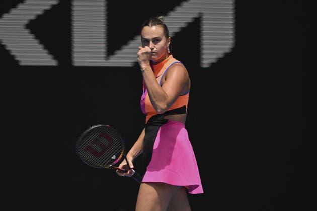 Australian Open 2026 MELBOURNE, AUSTRALIA - JANUARY 25: Aryna Sabalenka in action against Victoria Mboko (CAN) (not seen) during round 4 at the Australian Open grand slam tennis tournament at Melbourne Park in Melbourne, Australia on January 25, 2026. Mark Avellino Anadolu Melbourne Australia. Editorial use only. Please get in touch for any other usage.  Copyright: x2026xAnadoluxMarkxAvellinox