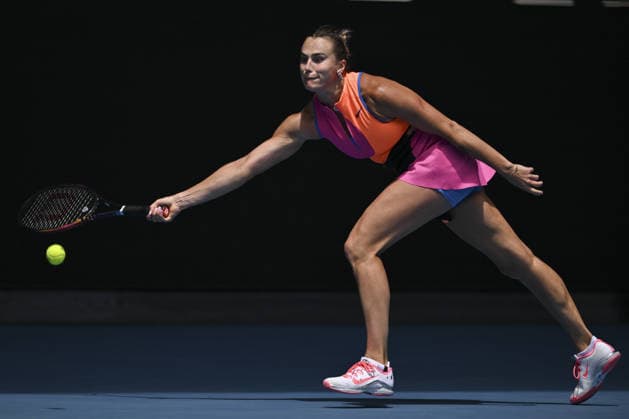 Australian Open 2026 MELBOURNE, AUSTRALIA - JANUARY 25: Aryna Sabalenka in action against Victoria Mboko (CAN) (not seen) during round 4 at the Australian Open grand slam tennis tournament at Melbourne Park in Melbourne, Australia on January 25, 2026. Mark Avellino Anadolu Melbourne Australia. Editorial use only. Please get in touch for any other usage.  Copyright: x2026xAnadoluxMarkxAvellinox