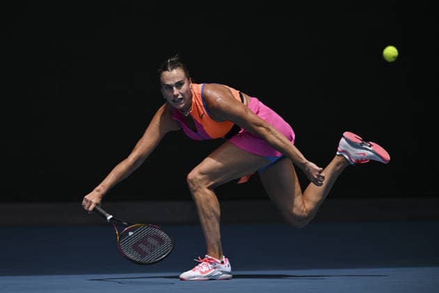 Australian Open 2026 MELBOURNE, AUSTRALIA - JANUARY 25: Aryna Sabalenka in action against Victoria Mboko (CAN) (not seen) during round 4 at the Australian Open grand slam tennis tournament at Melbourne Park in Melbourne, Australia on January 25, 2026. Mark Avellino Anadolu Melbourne Australia. Editorial use only. Please get in touch for any other usage.  Copyright: x2026xAnadoluxMarkxAvellinox
