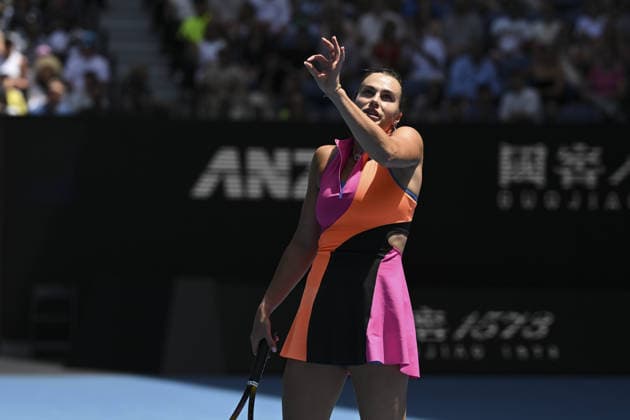 Australian Open 2026 MELBOURNE, AUSTRALIA - JANUARY 25: Aryna Sabalenka in action against Victoria Mboko (CAN) (not seen) during round 4 at the Australian Open grand slam tennis tournament at Melbourne Park in Melbourne, Australia on January 25, 2026. Mark Avellino Anadolu Melbourne Australia. Editorial use only. Please get in touch for any other usage.  Copyright: x2026xAnadoluxMarkxAvellinox