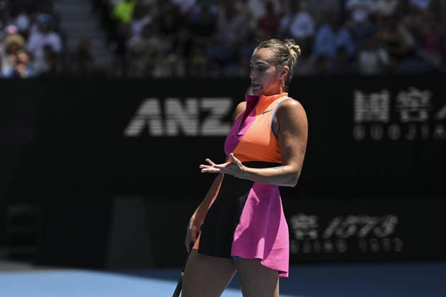 Australian Open 2026 MELBOURNE, AUSTRALIA - JANUARY 25: Aryna Sabalenka in action against Victoria Mboko (CAN) (not seen) during round 4 at the Australian Open grand slam tennis tournament at Melbourne Park in Melbourne, Australia on January 25, 2026. Mark Avellino Anadolu Melbourne Australia. Editorial use only. Please get in touch for any other usage.  Copyright: x2026xAnadoluxMarkxAvellinox