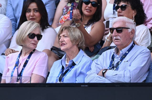 TENNIS AUSTRALIAN OPEN, Margaret Court (c) attends the Men™s 4th round match between Tommy Paul o USA and Carlos Alcaraz of Spain on day 8 of the 2026 Australian Open tennis tournament at Melbourne Park in Melbourne, Sunday, January 25, 2026. ( NO ARCHIVING MELBOURNE VICTORIA AUSTRALIA  Copyright: xJAMESxROSSx 20260125145808614980