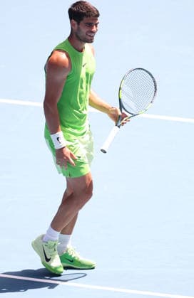 Carlos Alcaraz of Spain smiles Australian Open tennis tournament, Day Eight, Melbourne Park, Australia - 25 Jan 2026Melbourne Melbourne Park Victoria (VIC) Australia  Copyright: xEllaxLing Shutterstockx 16380468t