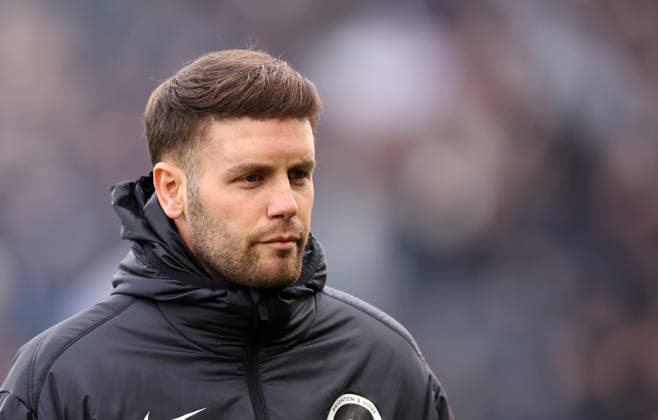 London, England, 24th January 2026. Fabian Hürzeler of Brighton during the Fulham vs Brighton and Hove Albion Premier League match at Craven Cottage, London. Picture credit should read: David Klein Sportimage EDITORIAL USE ONLY. No use with unauthorised audio, video, data, fixture lists, club league logos or live services. Online in-match use limited to 120 images, no video emulation. No use in betting, games or single club league player publications. SPI_047_DK_FULHAM_BRIGHTON SPI-4482-0039