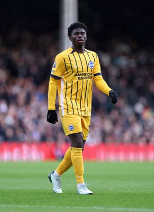 London, England, 24th January 2026. Carlos Baleba of Brighton during the Fulham vs Brighton and Hove Albion Premier League match at Craven Cottage, London. Picture credit should read: David Klein Sportimage EDITORIAL USE ONLY. No use with unauthorised audio, video, data, fixture lists, club league logos or live services. Online in-match use limited to 120 images, no video emulation. No use in betting, games or single club league player publications. SPI_052_DK_FULHAM_BRIGHTON SPI-4482-0044