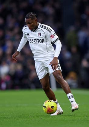 London, England, 24th January 2026. Samuel Chukwueze of Fulham during the Fulham vs Brighton and Hove Albion Premier League match at Craven Cottage, London. Picture credit should read: David Klein Sportimage EDITORIAL USE ONLY. No use with unauthorised audio, video, data, fixture lists, club league logos or live services. Online in-match use limited to 120 images, no video emulation. No use in betting, games or single club league player publications. SPI_096_DK_FULHAM_BRIGHTON SPI-4482-0089