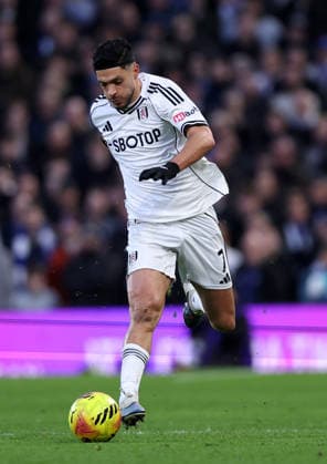 London, England, 24th January 2026. Raul JimÃ nez of Fulham during the Fulham vs Brighton and Hove Albion Premier League match at Craven Cottage, London. Picture credit should read: David Klein Sportimage EDITORIAL USE ONLY. No use with unauthorised audio, video, data, fixture lists, club league logos or live services. Online in-match use limited to 120 images, no video emulation. No use in betting, games or single club league player publications. SPI_097_DK_FULHAM_BRIGHTON SPI-4482-0090