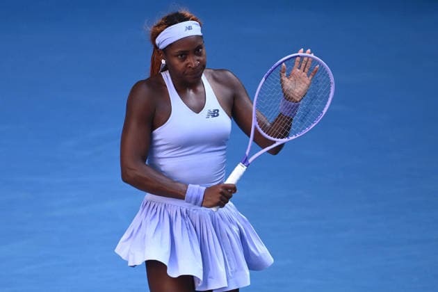 TENNIS AUSTRALIAN OPEN, Coco Gauff of USA after winning the Women™s 4th round match against Karolina Muchova of the Czech Republic on day 8 of the 2026 Australian Open tennis tournament at Melbourne Park in Melbourne, Sunday, January 25, 2026. ( NO ARCHIVING MELBOURNE VICTORIA AUSTRALIA  Copyright: xJOELxCARRETTx 20260125188709289379
