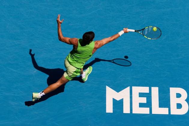 Carlos Alcaraz of Spain Australian Open tennis tournament, Day Eight, Melbourne Park, Australia - 25 Jan 2026Melbourne Melbourne Park Victoria (VIC) Australia  Copyright: xRachelxBach Shutterstockx 16380469aq