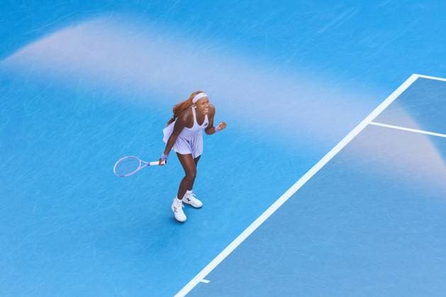 Coco Gauff of the United States of America celebrates winning the match Australian Open tennis tournament, Day Eight, Melbourne Park, Australia - 25 Jan 2026Melbourne Melbourne Park Victoria (VIC) Australia  Copyright: xRachelxBach Shutterstockx 16380469cr