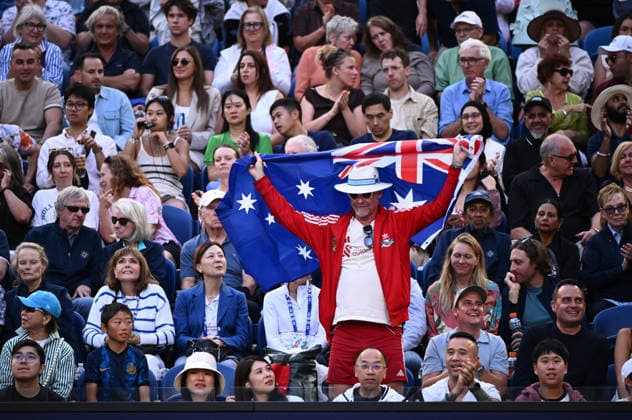 TENNIS AUSTRALIAN OPEN, Spectators watch on during the Men™s 4th round match between Alexander Bublik of Kazakhstan and Alex de Minaur of Australia on day 8 of the 2026 Australian Open tennis tournament at Melbourne Park in Melbourne, Sunday, January 25, 2026. ( NO ARCHIVING MELBOURNE VICTORIA AUSTRALIA  Copyright: xJOELxCARRETTx 20260125159456677010
