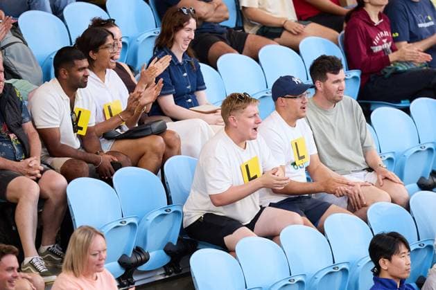 Fans of Learner Tien of the United States of America Australian Open tennis tournament, Day Eight, Melbourne Park, Australia - 25 Jan 2026Melbourne Melbourne Park Victoria (VIC) Australia  Copyright: xRachelxBach Shutterstockx 16380469dd