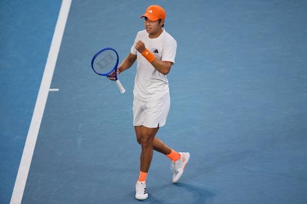 Learner Tien of the United States of America celebrates winning his match Australian Open tennis tournament, Day Eight, Melbourne Park, Australia - 25 Jan 2026Melbourne Melbourne Park Victoria (VIC) Australia  Copyright: xRachelxBach Shutterstockx 16380469di