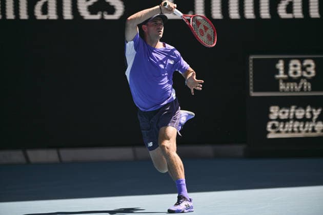 Australian Open 2026 MELBOURNE, AUSTRALIA - JANUARY 25: Tommy Paul of United States in action against Carlos Alcaraz of Spain (not seen) during round 4 at the Australian Open grand slam tennis tournament at Melbourne Park in Melbourne, Australia on January 25, 2026 Mark Avellino Anadolu Melbourne Australia. Editorial use only. Please get in touch for any other usage.  Copyright: x2026xAnadoluxMarkxAvellinox