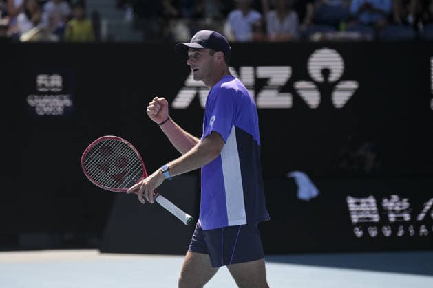 Australian Open 2026 MELBOURNE, AUSTRALIA - JANUARY 25: Tommy Paul of United States in action against Carlos Alcaraz of Spain (not seen) during round 4 at the Australian Open grand slam tennis tournament at Melbourne Park in Melbourne, Australia on January 25, 2026 Mark Avellino Anadolu Melbourne Australia. Editorial use only. Please get in touch for any other usage.  Copyright: x2026xAnadoluxMarkxAvellinox