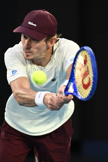 TENNIS AUSTRALIAN OPEN, Alex de Minaur of Australia in action during the Men™s 4th round match against Alexander Bublik of Kazakhstan on day 8 of the 2026 Australian Open tennis tournament at Melbourne Park in Melbourne, Sunday, January 25, 2026. ( NO ARCHIVING MELBOURNE VICTORIA AUSTRALIA  Copyright: xJOELxCARRETTx 20260125139261680932