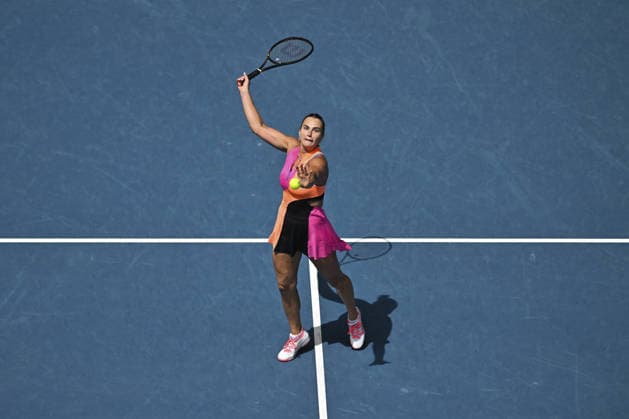 Australian Open 2026 MELBOURNE, AUSTRALIA - JANUARY 24: Aryna Sabalenka in action against Victoria Mboko (CAN) (not seen) during round 4 at the Australian Open grand slam tennis tournament at Melbourne Park in Melbourne, Australia on January 25, 2026 Mark Avellino Anadolu Melbourne Australia. Editorial use only. Please get in touch for any other usage.  Copyright: x2026xAnadoluxMarkxAvellinox
