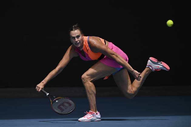 Australian Open 2026 MELBOURNE, AUSTRALIA - JANUARY 24: Aryna Sabalenka in action against Victoria Mboko (CAN) (not seen) during round 4 at the Australian Open grand slam tennis tournament at Melbourne Park in Melbourne, Australia on January 25, 2026 Mark Avellino Anadolu Melbourne Australia. Editorial use only. Please get in touch for any other usage.  Copyright: x2026xAnadoluxMarkxAvellinox