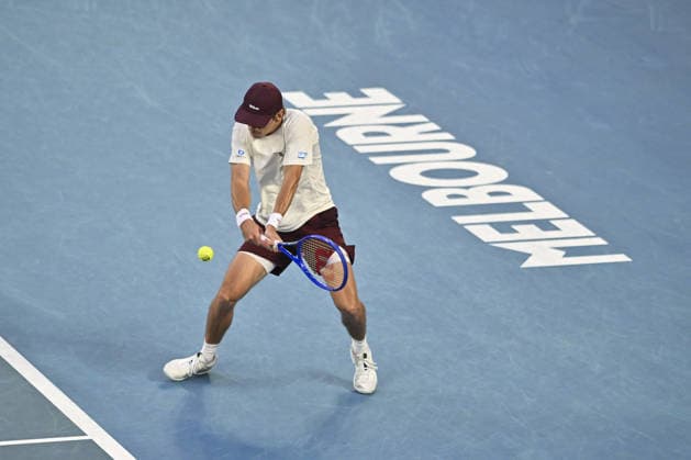 Australian Open 2026 MELBOURNE, AUSTRALIA - JANUARY 25: Alex de Minaur (AUS) in action against Alexander Bublik (KAZ) (not seen) in round 4 at the Australian Open grand slam tennis tournament at Melbourne Park in Melbourne, Australia on January 25, 2026 Mark Avellino Anadolu Melbourne Australia. Editorial use only. Please get in touch for any other usage.  Copyright: x2026xAnadoluxMarkxAvellinox