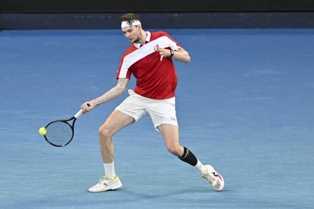 Australian Open 2026 MELBOURNE, AUSTRALIA - JANUARY 25:Alexander Bublik (KAZ) in action against Alex de Minaur (AUS) (not seen) in round 4 at the Australian Open grand slam tennis tournament at Melbourne Park in Melbourne, Australia on January 25, 2026 Mark Avellino Anadolu Melbourne Australia. Editorial use only. Please get in touch for any other usage.  Copyright: x2026xAnadoluxMarkxAvellinox