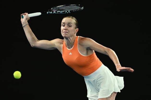 TENNIS AUSTRALIAN OPEN, Elina Svitolina of Ukraine in action during the Women™s 4th round match against Mirra Andreeva of Russia on day 8 of the 2026 Australian Open tennis tournament at Melbourne Park in Melbourne, Sunday, January 25, 2026. ( NO ARCHIVING MELBOURNE VICTORIA AUSTRALIA  Copyright: xJOELxCARRETTx 20260125111783132163
