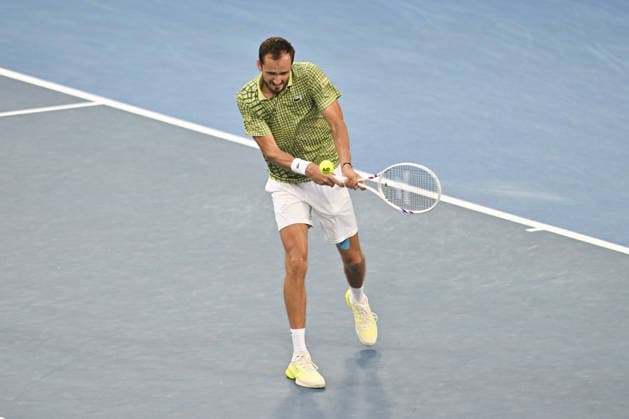 Australian Open 2026 MELBOURNE, AUSTRALIA - JANUARY 25: Daniil Medvedev in action against Learner Tien (USA) (not seen) in round 4 at the Australian Open grand slam tennis tournament at Melbourne Park in Melbourne, Australia on January 25, 2026 Mark Avellino Anadolu Melbourne Australia. Editorial use only. Please get in touch for any other usage.  Copyright: x2026xAnadoluxMarkxAvellinox