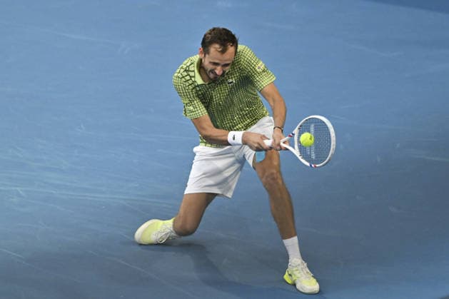 Australian Open 2026 MELBOURNE, AUSTRALIA - JANUARY 25: Daniil Medvedev in action against Learner Tien (USA) (not seen) in round 4 at the Australian Open grand slam tennis tournament at Melbourne Park in Melbourne, Australia on January 25, 2026 Mark Avellino Anadolu Melbourne Australia. Editorial use only. Please get in touch for any other usage.  Copyright: x2026xAnadoluxMarkxAvellinox
