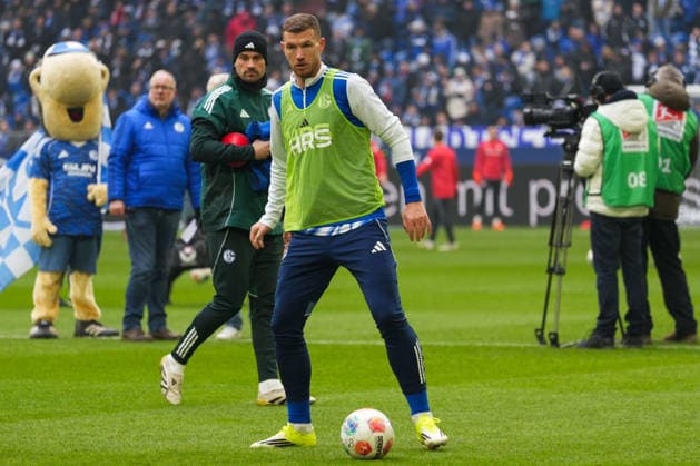Germany Soccer 2 Bundesliga, Season 2025 26, 19 Matchday FC Schalke 04 vs 1 FC Kaiserslautern, 25 01 2026, Veltins Arena Gelsenkirchen, North Rhine-Westphalia Edin Džeko, Edin Dzeko FC Schalke 04, 10 Copyright: xLeonxFrickx
