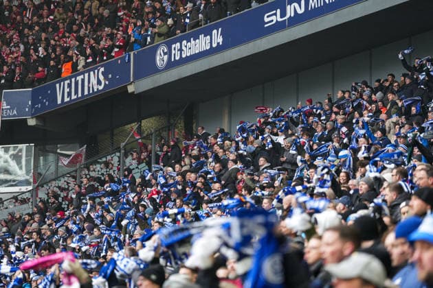 Germany Soccer 2 Bundesliga, Season 2025 26, 19 Matchday FC Schalke 04 vs 1 FC Kaiserslautern, 25 01 2026, Veltins Arena Gelsenkirchen, North Rhine-Westphalia Fans FC Schalke 04 Copyright: xLeonxFrickx
